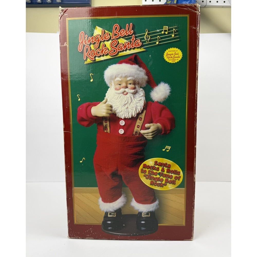 Vtg Jingle Bell Rock‎ Santa Claus Animated Dancing Musical 1998 1st Edition